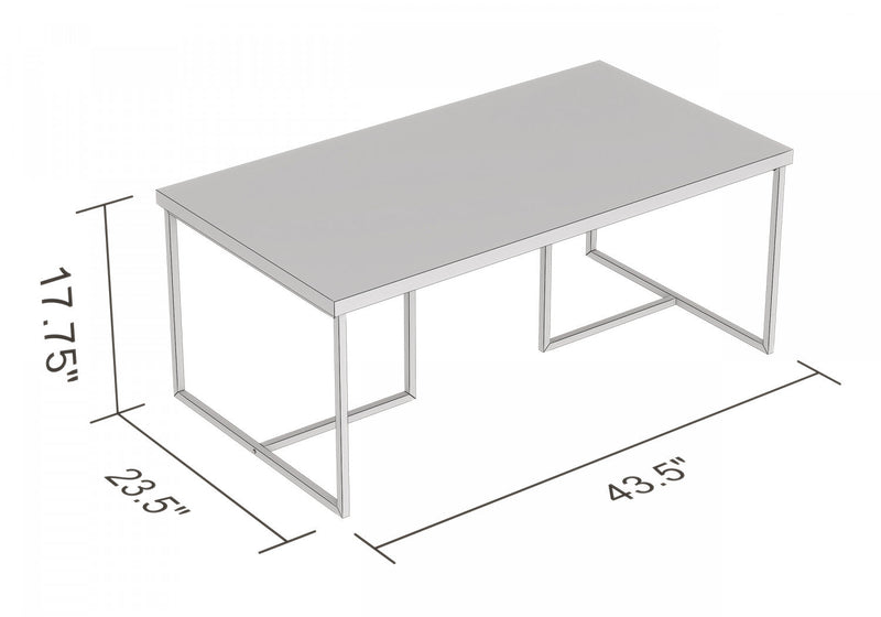 43” Coffee Table - Marble With Gold Metal 