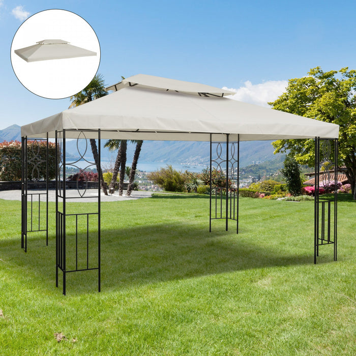 Outsunny 13.1' X 9.8' Gazebo Replacement Canopy 2 Tier Top Uv Cover Pavilion Garden Patio Outdoor, C