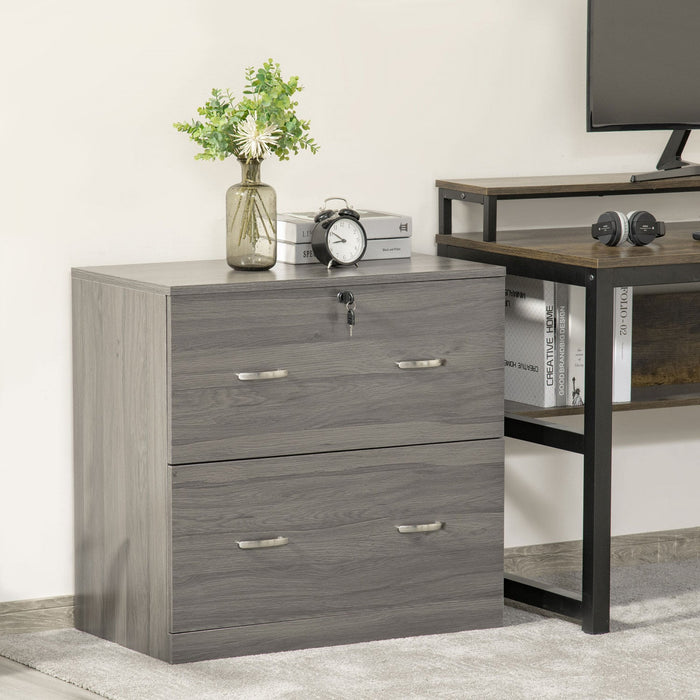 Vinsetto 2-drawer File Cabinet With Lock And Hanging Bar