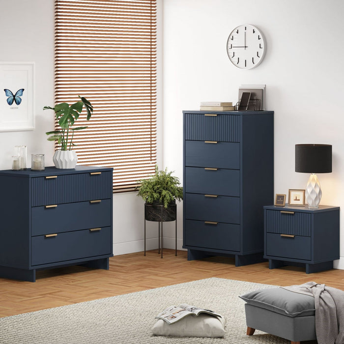 Granville Modern 3-Piece Dresser Set in Midnight Blue 