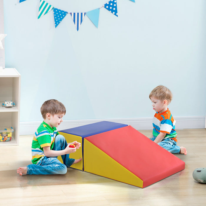 Soozier 2-piece Climb And Crawl Activity Soft Play Set, Secure Foam Blocks Playset For Toddler Presc