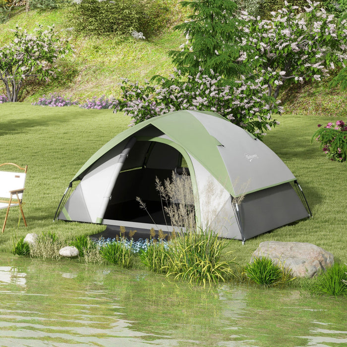 Outsunny 4-5 Man Camping Tent With Sewn-in Floor, 3000mm Waterproof
