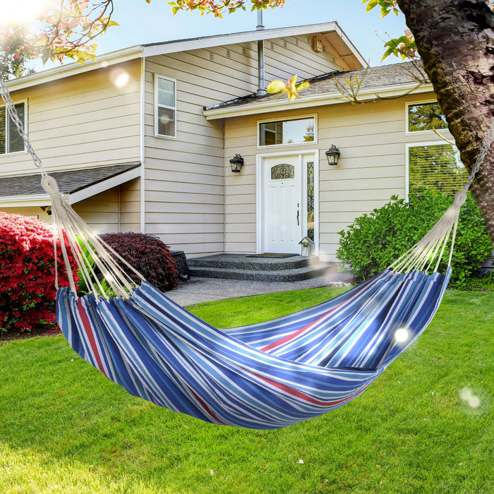 Outsunny 79\"x40\" Outdoor Hammock Bed Swing Chair, Patio Lounge Garden Camping Hiking Travel Hammock 