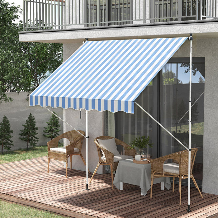 Outsunny 6.6'x5' Manual Retractable Patio Awning Window Door Sun Shade Deck Canopy Shelter Water Res