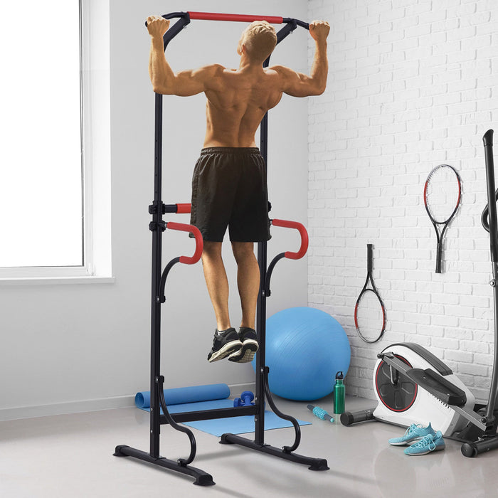 Soozier Power Tower Pull Up Bar Dip Station For Home Office Gym Multi-function Workout Equipment