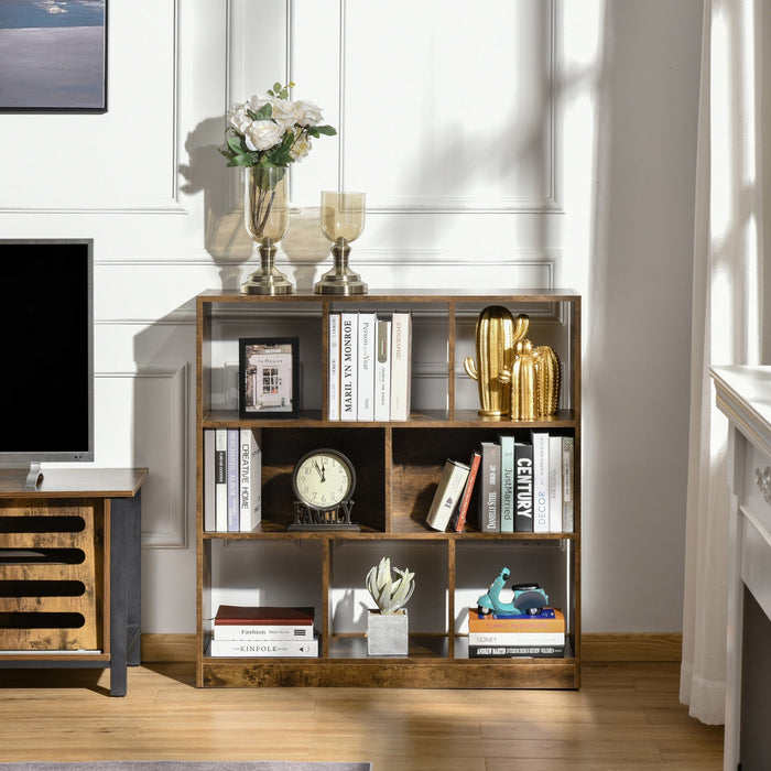 HOMCOM Storage Shelf 3-Tier Bookcase Display Rack, Home Office Living Room