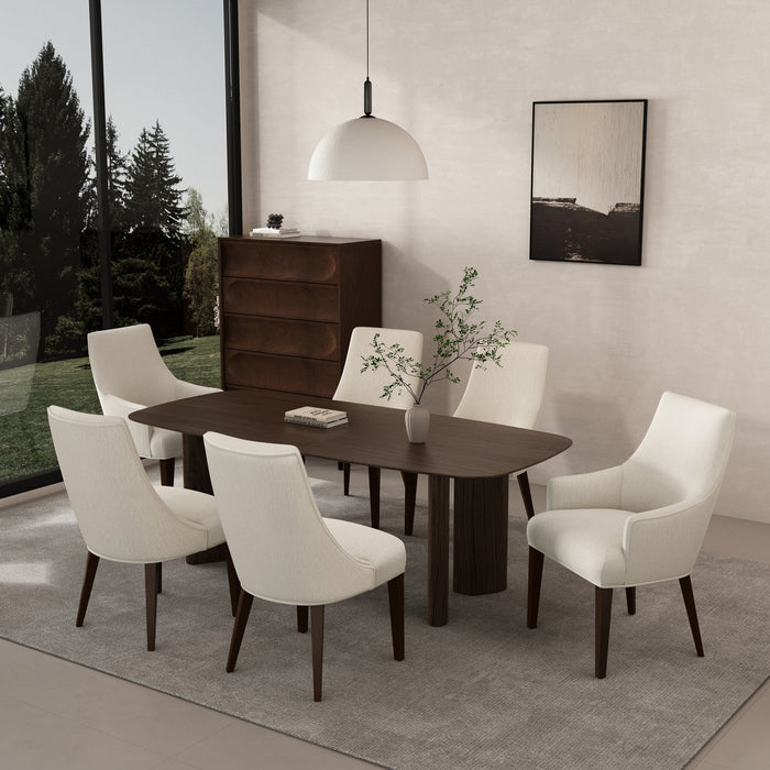 Beever Modern 6-Piece Dining Chair Set in Cream 