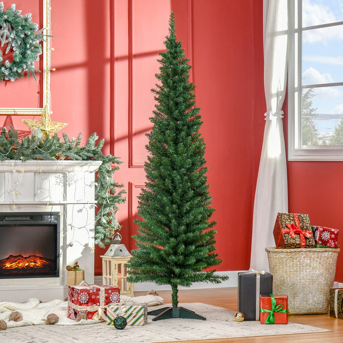 Homcom 6ft Pencil Artificial Christmas Tree With 390 Branches