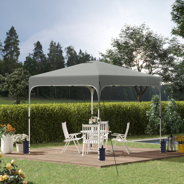 Outsunny 10' X 10' Pop Up Canopy Tent With Sand Bags, Upf 50+ Instant Sun Shelter, Tents For Parties