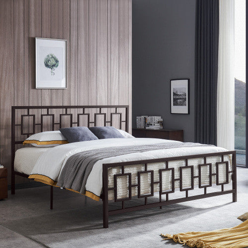 Henry Metal Bed Frame With Vintage Headboard,king Size,copper King Bed 