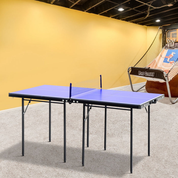 Soozier Folding Ping Pong Table, Portable Table Tennis Table With Handles