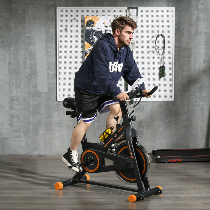 Soozier Upright Stationary Exercise Bike W/ Resistance Lcd Monitor Orange