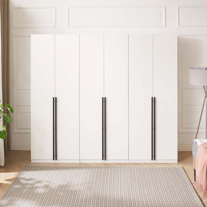 Lee Modern 32\" Wardrobe Closet in White - Set of 3 Armoire 