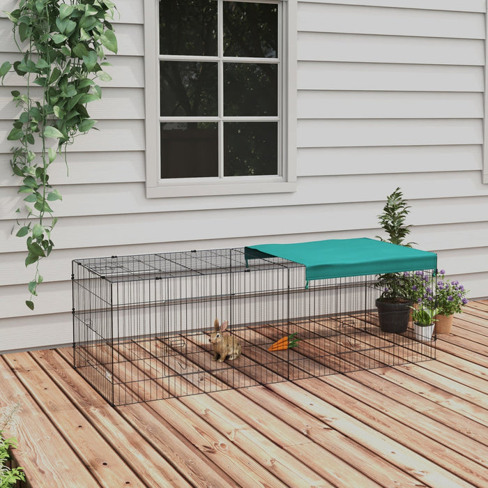 Pawhut 87\" Small Animal Cage, Pet Playpen For Chicken, Rabbits, Chinchillas, Outdoor Small Animal Pl