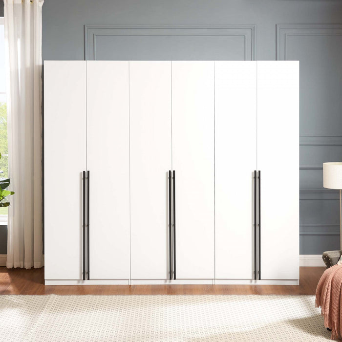 Lee Modern 32\" Wardrobe Closet in White - Set of 3 Armoire 