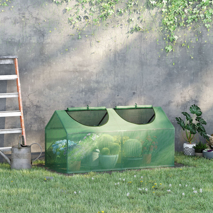 Outsunny 47\" X 24\" X 24\" Portable Mini Tunnel Greenhouse Garden Planting Outdoor Flower Warm House B