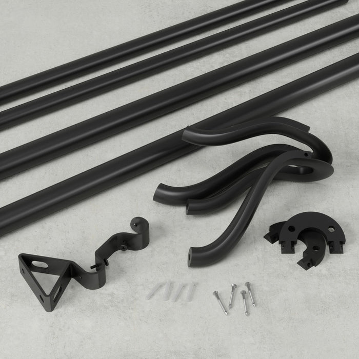 Umbra Midnight Matte Black Expandable Double Blackout 3/4\" Curtain Rod - 42\"-120\" 
