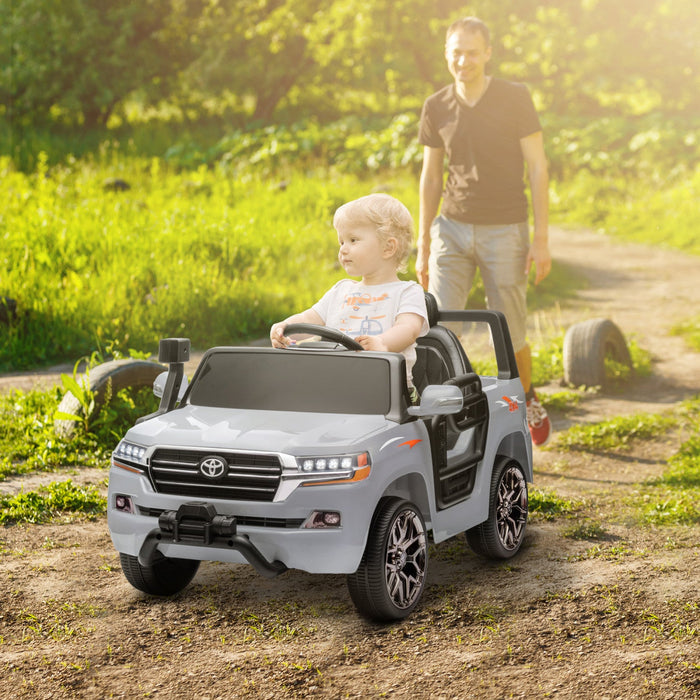Qaba 12v Electric Powered Ride-On Car For Kids, Toyota Land Cruiser Licensed Kids Car With Parent Re