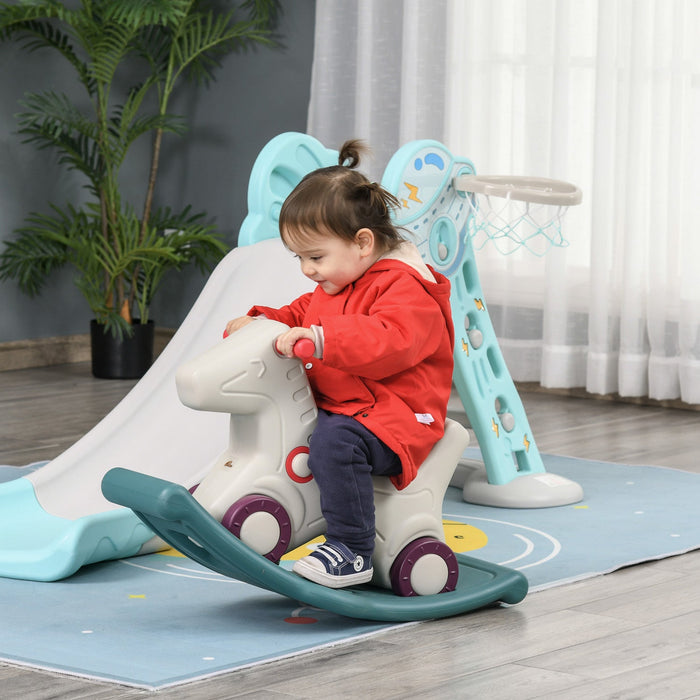 Qaba Rocking Horse 2 In 1 Ride On Toys And Sliding Car For Kids Baby Rocker Roller Toddler Playset I