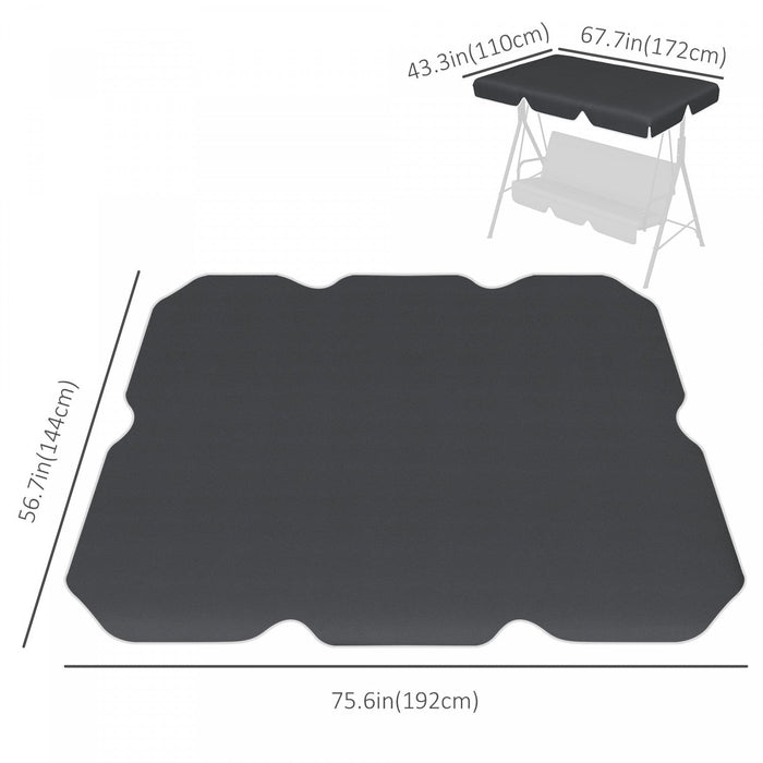 Outsunny 2 Seater Swing Canopy Replacement, Outdoor Swing Seat Top Cover, Uv50+ Sun Shade (canopy On