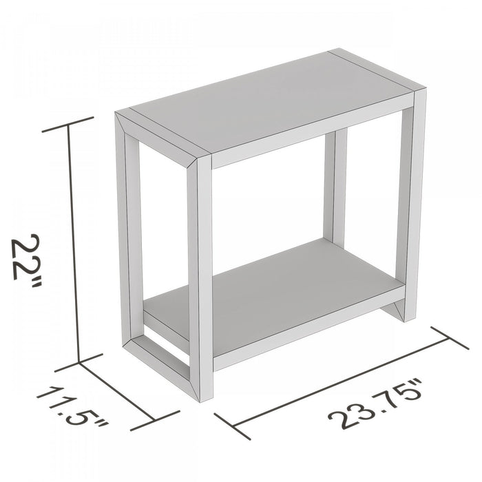 23” Classic Narrow Accent Table With Storage Shelf - Dark Grey 