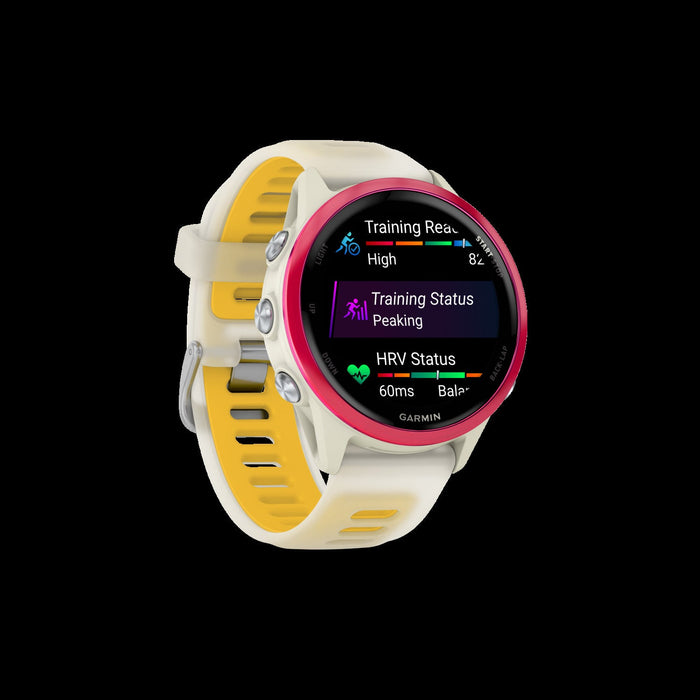 Garmin Forerunner 570 Smartwatch 42mm, Amoled, Raspberry Aluminum, Bone/mango, Gps Fitness Tracker, Running, 10-day Battery