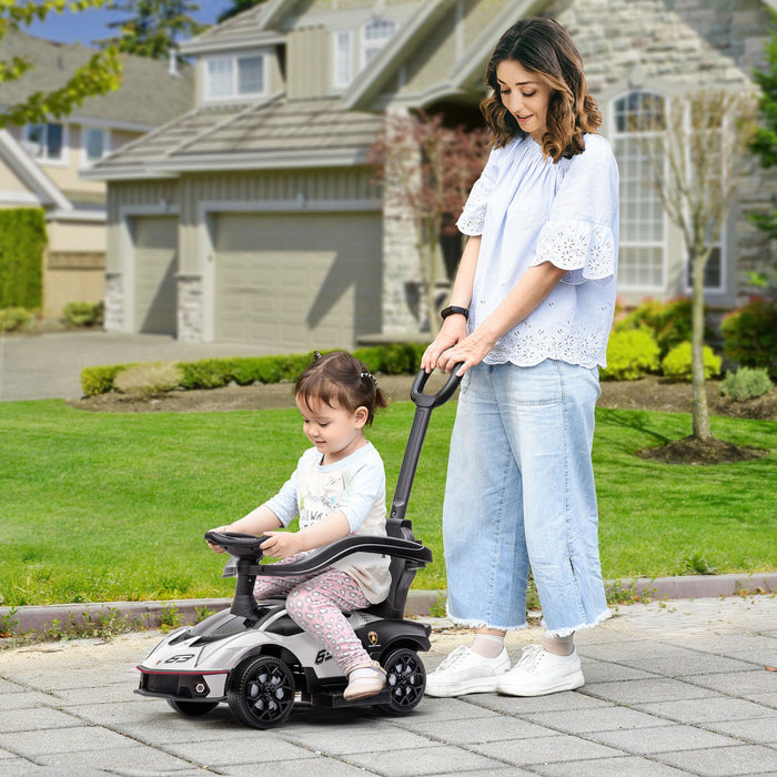 Aosom 2 In 1 Ride On Push Car Essenza Scv12 Licensed Toddler Sliding Car Walker Push-along With Horn