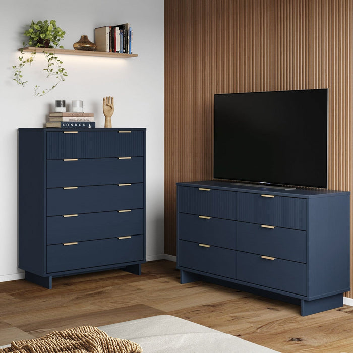 Granville Modern 2-Piece Dresser Set in Midnight Blue 