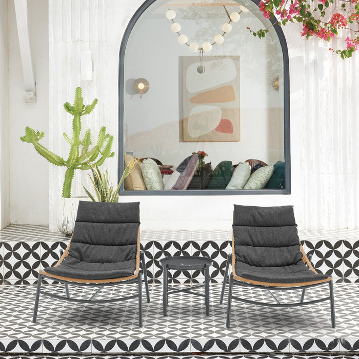 Sunset Modern 3-Piece Conversation Set in Gray 