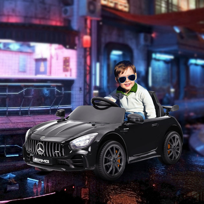 Qaba Electric Car For Kids, Mercedes-benz Amg Gtr Licensed Powered Ride-On Car With Remote Control, 