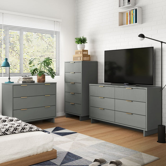 Granville Modern 3-Piece Dresser Set in Light Gray 