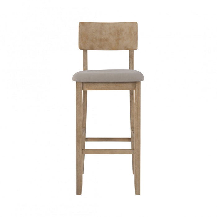 Jorissen Linen-Look Fabric Barstool - Grey