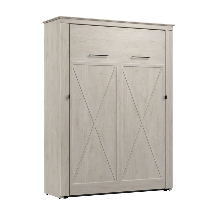 Bestar Key West 63 W Full Murphy Bed - Linen White Oak