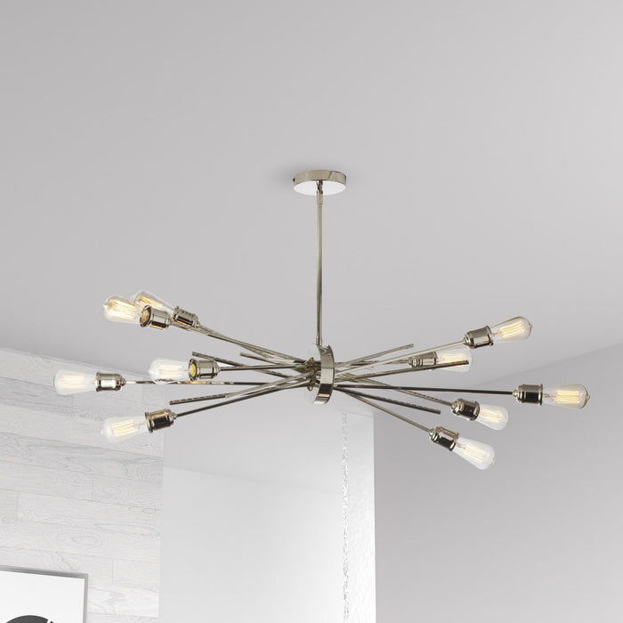 Dainolite Nebraska 10 Light Horizontal Pendant Burnished Chrome Finish Lamp