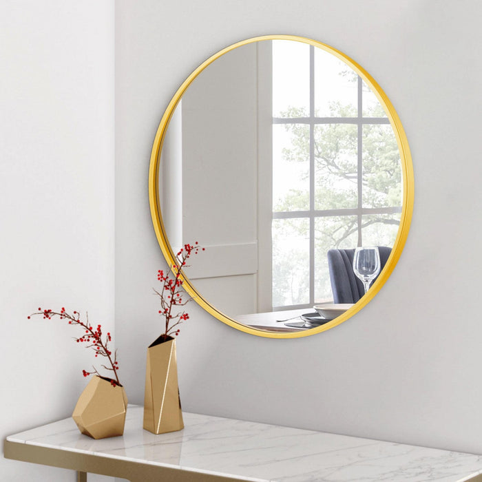 Arcus 30\" X 30\" Hand Crafted Round Mirror - Gold
