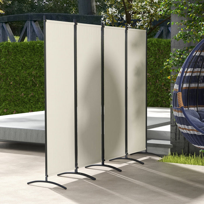 Outsunny Room Divider, 5.6ft Folding Privacy Screen, Cream White