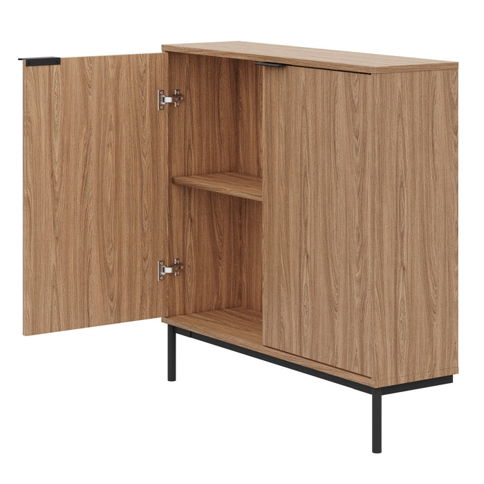 Nordika Slim 2-Door Storage Console Accent Cabinet - Light Walnut 