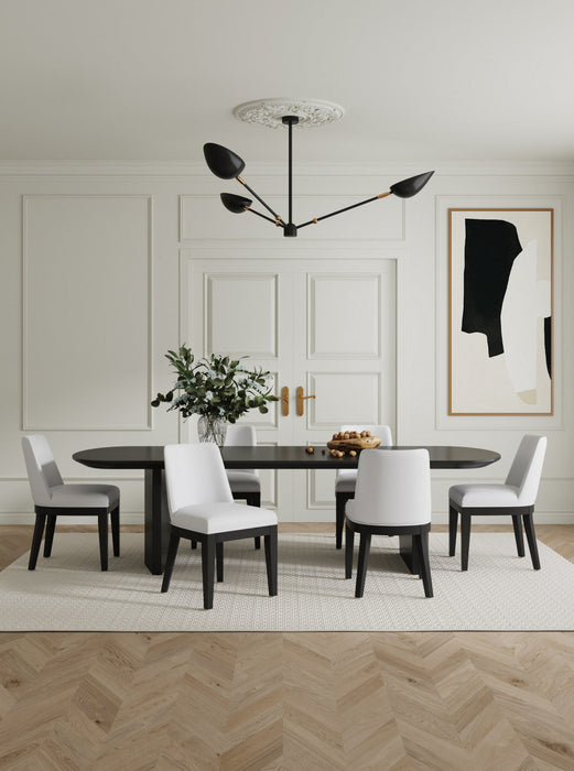 Gansevoort Modern Wood Vegan Leather Dining Chair in Ivory - Set of 4 