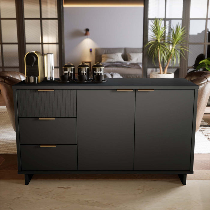 Granville Modern 55\" Sideboard in Charcoal Gray Buffet 