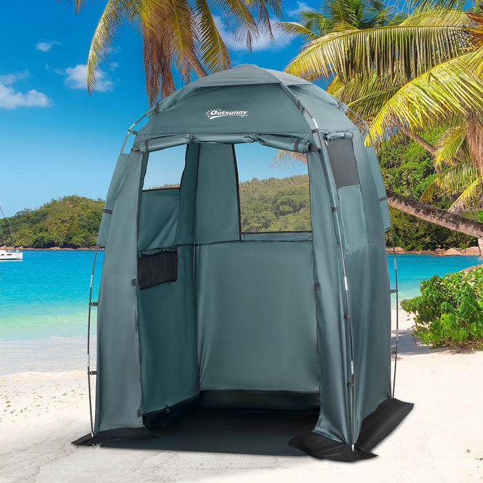 Outsunny 60\" X 60\" X 82\" Shower Tent Extra Wide Changing Room Privacy Portable Camping Shelters With