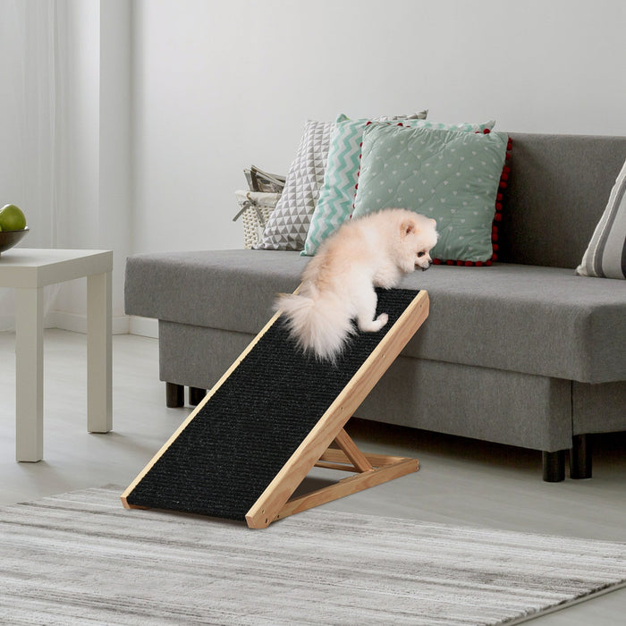 Pawhut Dog Ramp For Bed Couch, Foldable Wooden Pet Ramp Height Adjustable 4 Levels, For Cats Large D