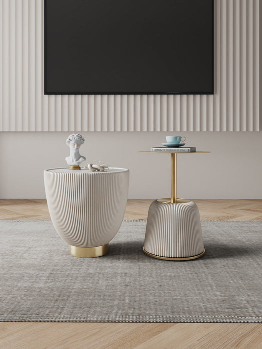 Anderson Modern 2-Piece End Table in Cream 
