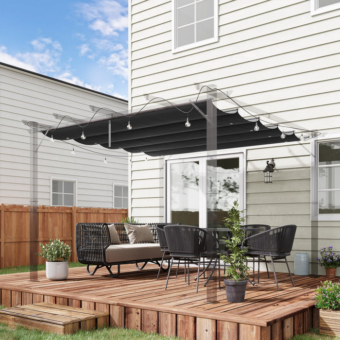 Outsunny Retractable Replacement Pergola Canopy For 10' X 10' Pergola, Pergola Cover Replacement, Da
