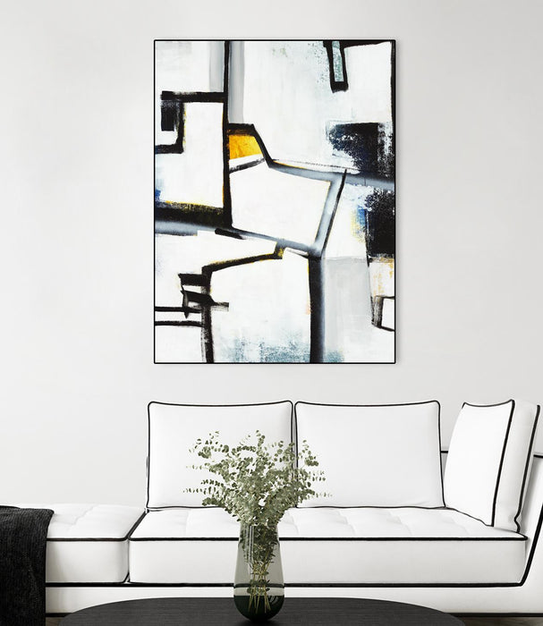 \"The A Line Ii\" Canvas Framed Black 18x24 Wall Art