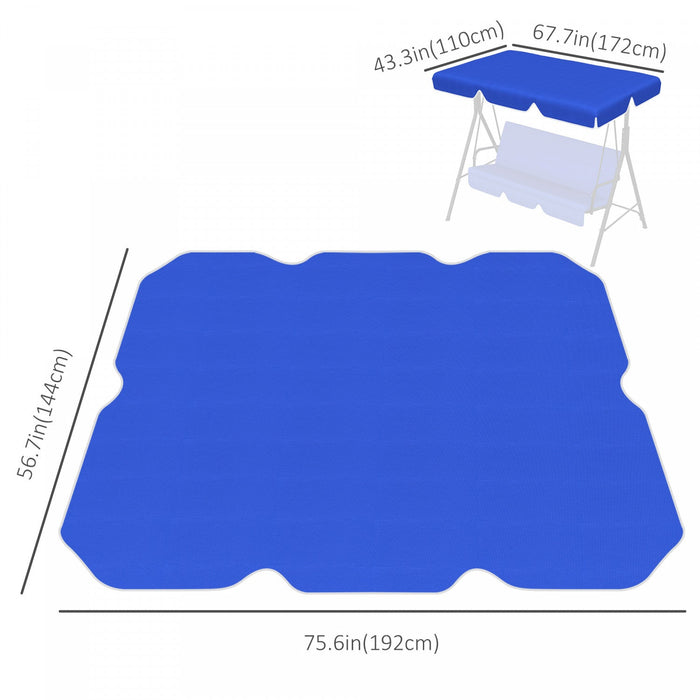 Outsunny 2 Seater Swing Canopy Replacement, Outdoor Swing Seat Top Cover, Uv50+ Sun Shade (canopy On