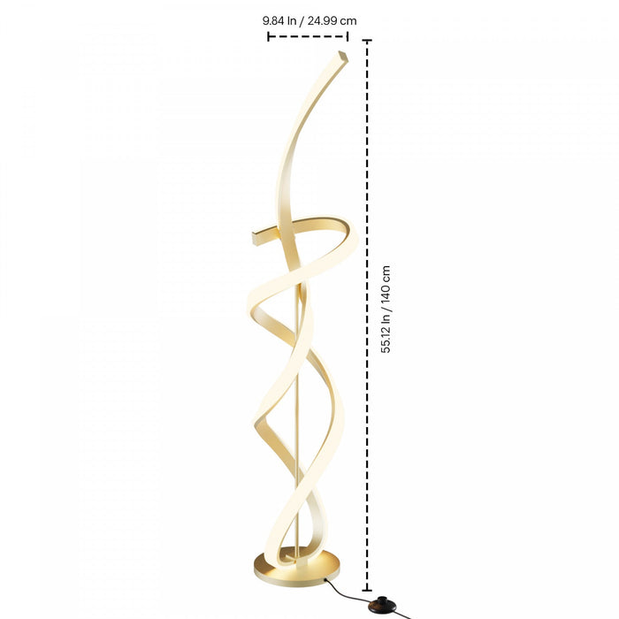 59\" Golden Swirl LED Floor Lamp 