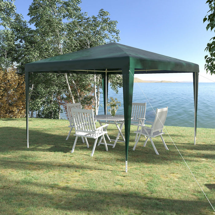 Outsunny 10x10ft Party Tent Portable Gazebo, Folding Garden Canopy Event Shelter Outdoor Sunshade Gr