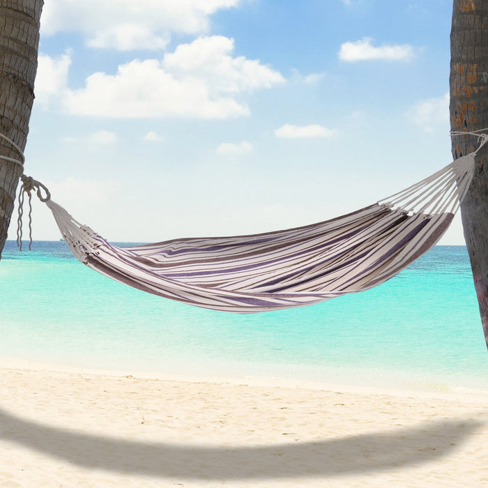 Outsunny 83\"x59\" Outdoor Hammock Bed Swing Chair, Patio Lounge Garden Camping Hiking Travel Hammock 