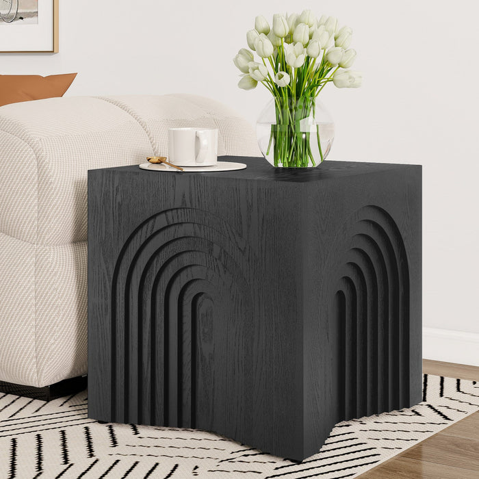 Grace Rustic End Table,Black  