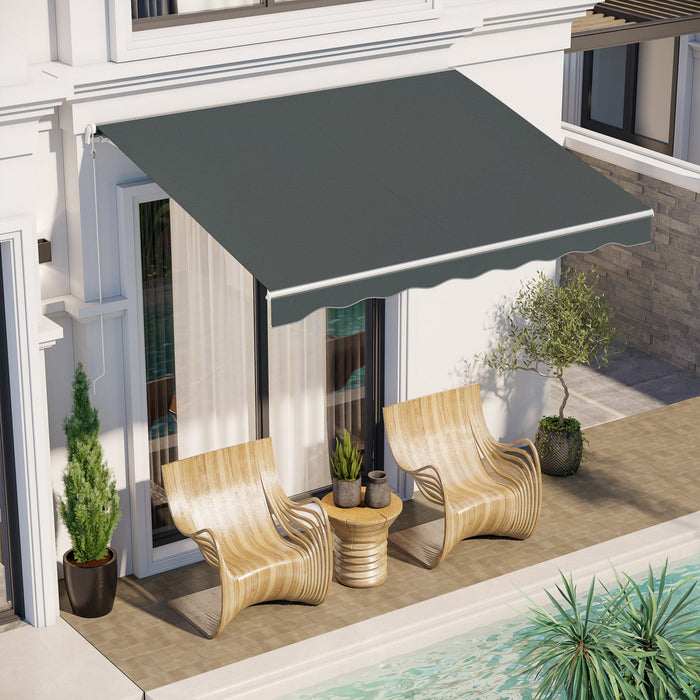 Outsunny 10' X 8' Electric Retractable Awning W/ Remote Controller, Grey